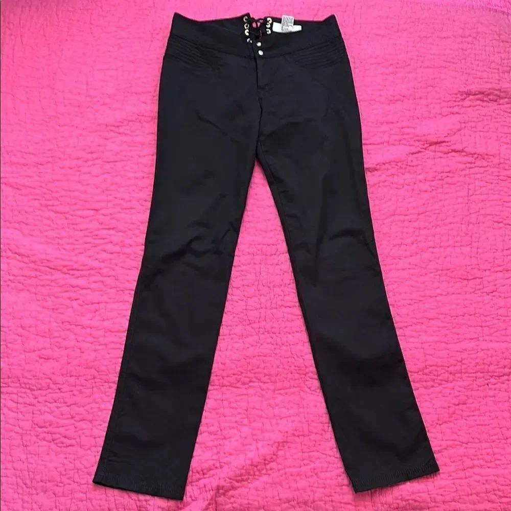 Armani Exchange black back lace up pants, US0